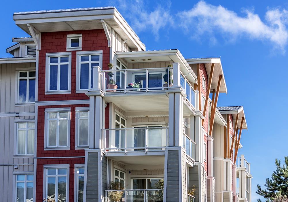 Apartment and condominium building being inspected by our licensed home inspectors