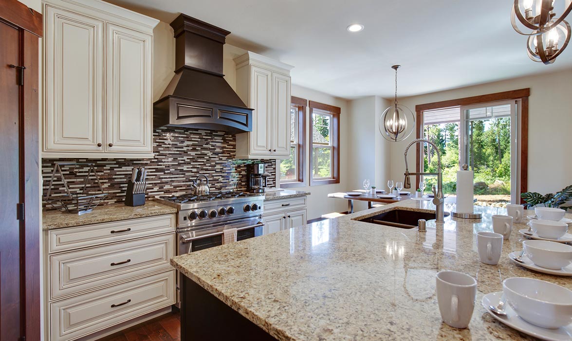 Newly remodeled kitchen being inspected during a home inspection